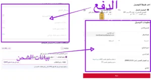 بيانات الشحن والدفع في متجر نيو بالانس